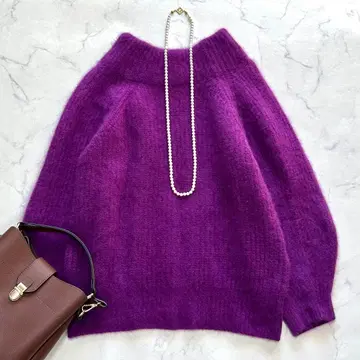 스픽 앤 스팬 FUR 니트 아제 보틀넥 풀오버