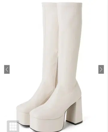 새상품 GRL 스퀘어토 가죽 청키힐 롱 부츠 zr1024 24.5