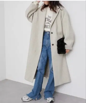 니트 멜톤 오버 체스터 코트