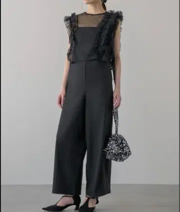 새상품급 NEUNA 누나 팬츠 드레스 셋업 블랙 S 결혼식