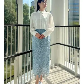 셀포드 CELFORD 오리지널 리본 메쉬 레이스 스커트 SAX 36