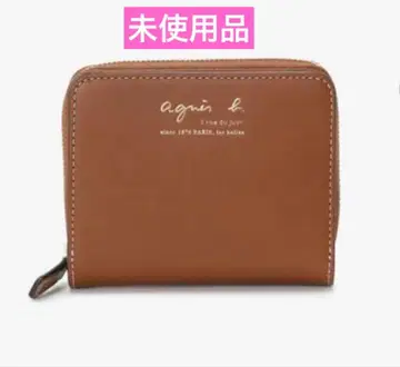 아네스베 가죽 이단 접기 지갑 브라운 미사용품
