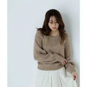 NATURAL BEAUTY BASIC 라메 리리얀 크롭 니트