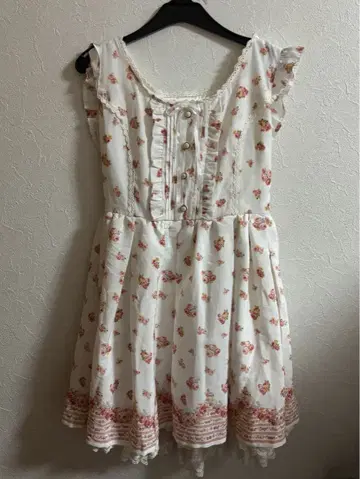 새상품급 리즈리사 갸루 헤이세이 미니 원피스 화이트