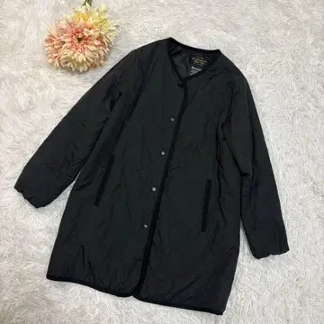 나노 유니버스 퀼팅 코트 이너 블랙 노카라 사이즈 38