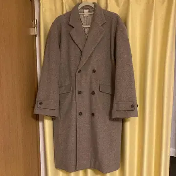 Casper John 더블 브레스트 체스터 코트 브라운