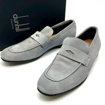 [새상품급 박스 포함] 던힐 그레이 스웨이드 로퍼 남성용 약 25.0cm