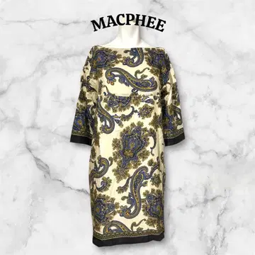 [ 새상품급 ] size38 맥피 면실크 원피스