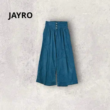 자이로 하이웨스트 데님 와이드 팬츠 플레어 허리밴딩 캐주얼