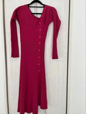 FRAY I.D 아시메 리브 니트 원피스