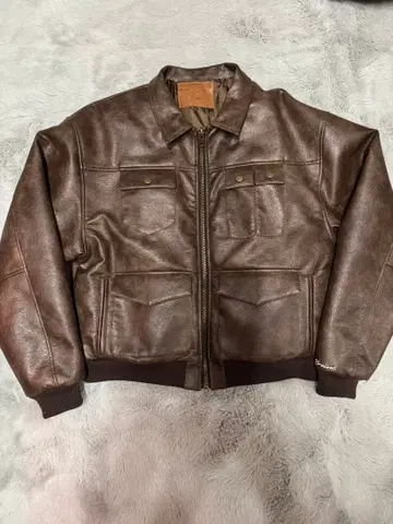 [ BELVET ] Leather jacket brown Msize