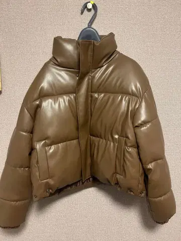 브라운 쇼트 기장 다운 자켓 여성용