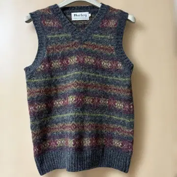 Harley of Scotland/페어아일 패턴 니트 베스트