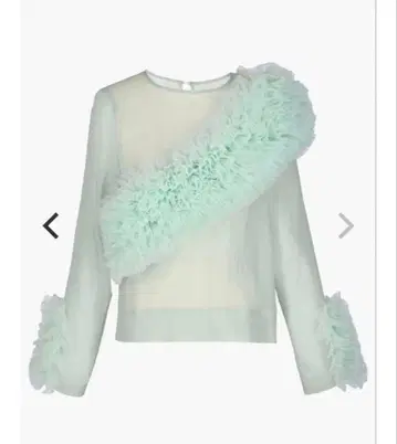 Bibiy. 튤 프릴 탑 민트 그린