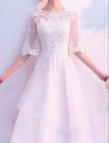 화이트 웨딩 드레스 신부 드레스 미니 기장 사전 촬영 2차 모임