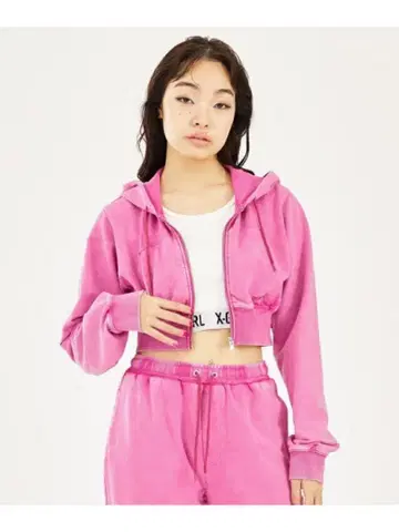 X-girl 핑크 후드티 셋업