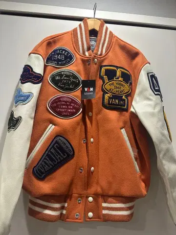 첫 판매 세일 중 VAN JAB 오렌지 바시티 자켓 L