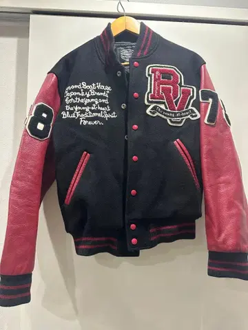 BoatHouse 바시티 자켓 블랙 레드 VAN