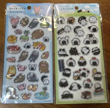 요코미조 유리 무엇이든 생물 푹푹 드롭 씰 2점 오니기리 동물