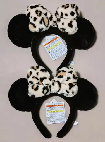 디즈니 머리띠 미니 레오파드 무늬 페어