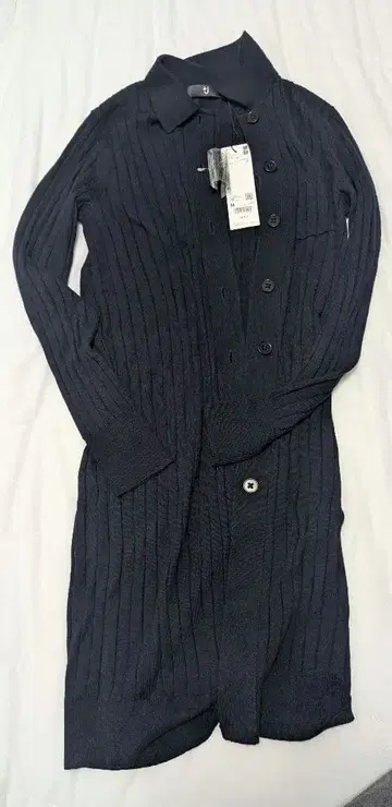 유니클로 네이비 리브 가디건 M