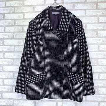 remalon 테일러드 자켓 도트 실크 블랙 어깨 패드