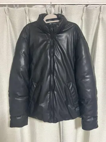 ZARA 인조 가죽 퍼프 자켓 다운 자켓