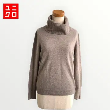 유니클로 캐시미어 100% 터틀 니트 그레이지