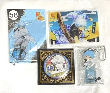 은혼 사카타 긴토키 백야차 아크릴 스탠드 생일 캔뱃지 클리어 케이스