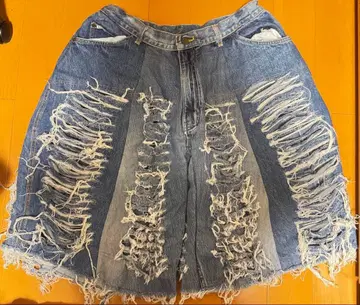 KINJI 리메이크 하프 데님 팬츠