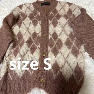 [ 새상품급 ] 80s~ 아가일 무늬 모헤어 가디건