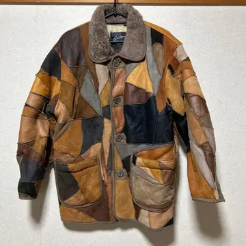 Guepe 빈티지 패치워크 무스탕 코트
