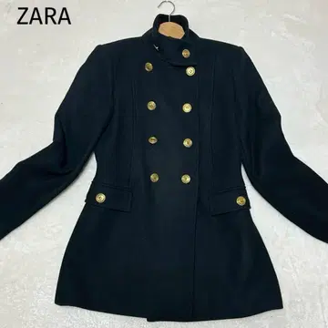 [ 완판템 ] ZARA 나폴레옹 코트 MANTECO 더블 골드 버튼 블랙