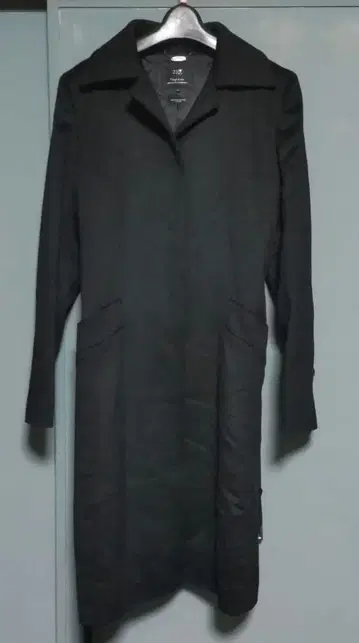 23구 블랙 롱 코트 캐시미어 벨트 포함