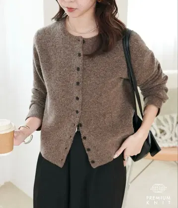 discoat 야크 블렌드 크루 가디건