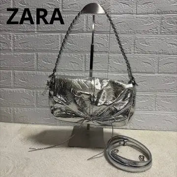 [ 새상품급 ] ZARA 메탈릭 개더 원 숄더 백