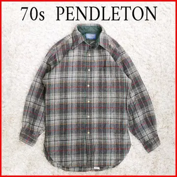 구제 의류 70s 펜들턴 PENDLETON 울 셔츠 체크 오픈
