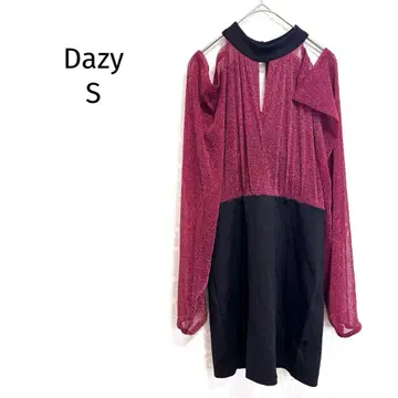 데이지 원피스 라메 시어 절개 디자인 파티 긴팔