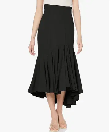 스나이델 하이웨스트 헴 볼륨 스커트 블랙