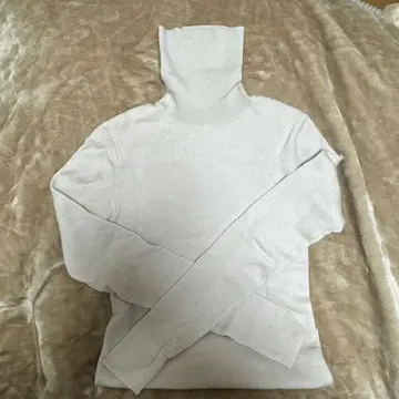 na.e 울 100% 라이트 그레이 터틀넥