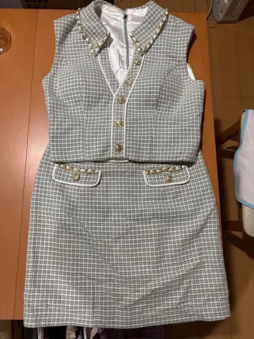 [새상품급 귀여움] an 셋업 드레스 민트 그린