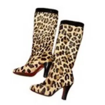 레오파드 무늬 롱 부츠