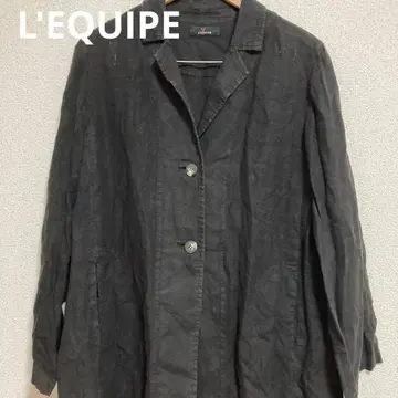 레킵 L'EQUIPE 린넨 테일러드 자켓 블랙 A라인