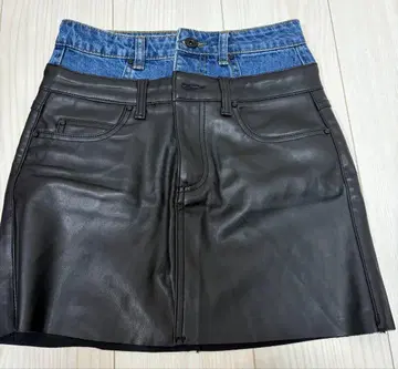 Desigual 가죽 데님 타이트 스커트 S