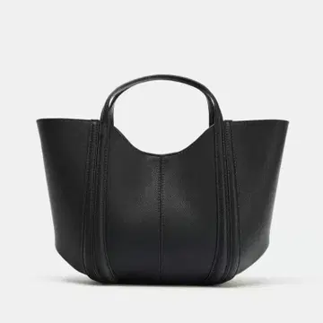 ZARA 자라 스티치 디테일 미니 시티백 블랙