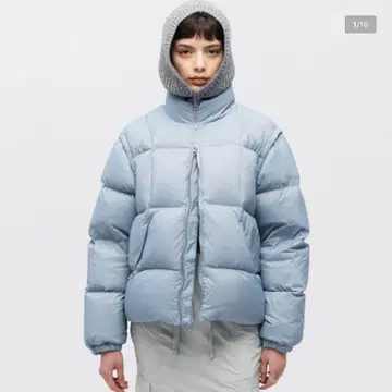 FALLETT 탈부착 덕 다운 퍼 블루 L 사이즈