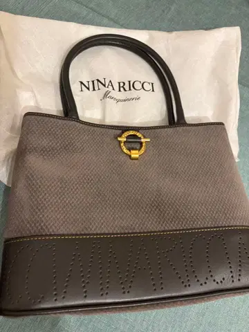 NINA RICCI 그레이 브라운 핸드백