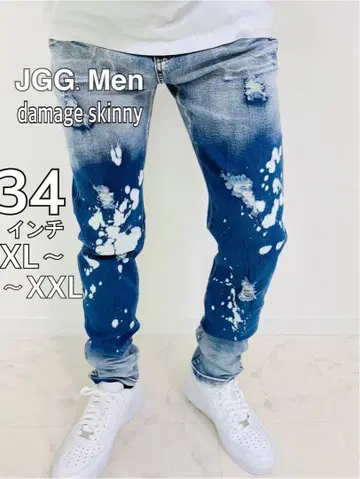 JGG.Men 제깅맨 스키니 팬츠 데미지 데님 sb34
