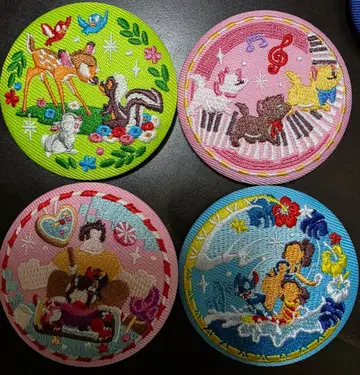 디즈니 자수 캔뱃지 4개 세트