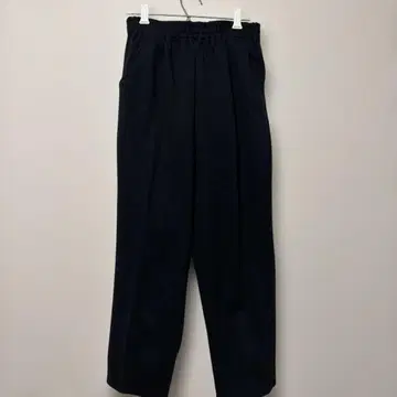 블랙 스트레이트 넉넉한 바지 팬츠 허리밴딩